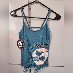 Woodstock By Jayli Blue Cage Back Women's Tank Top, S, NWT
